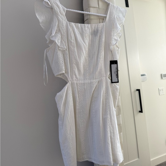 White Eyelet Ruffle Dress - Picture 3 of 4